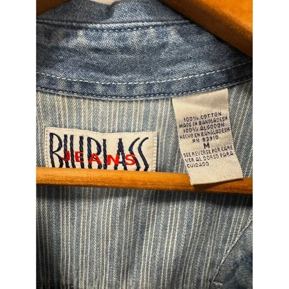 Vintage Bill Blass Jeans Women's Sleeveless Denim Button Down Shirt Vest M - Picture 3 of 4